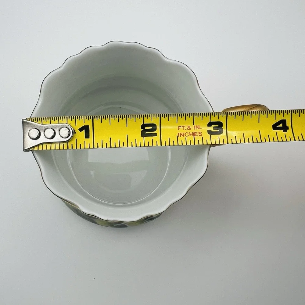 Lefton China Poinsettia Teacup Saucer Hand Painted Holiday Christmas Green Gold
